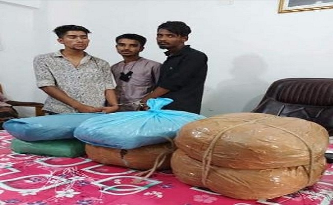 লাখাইয়ে গাঁজাসহ আটক ৪ 